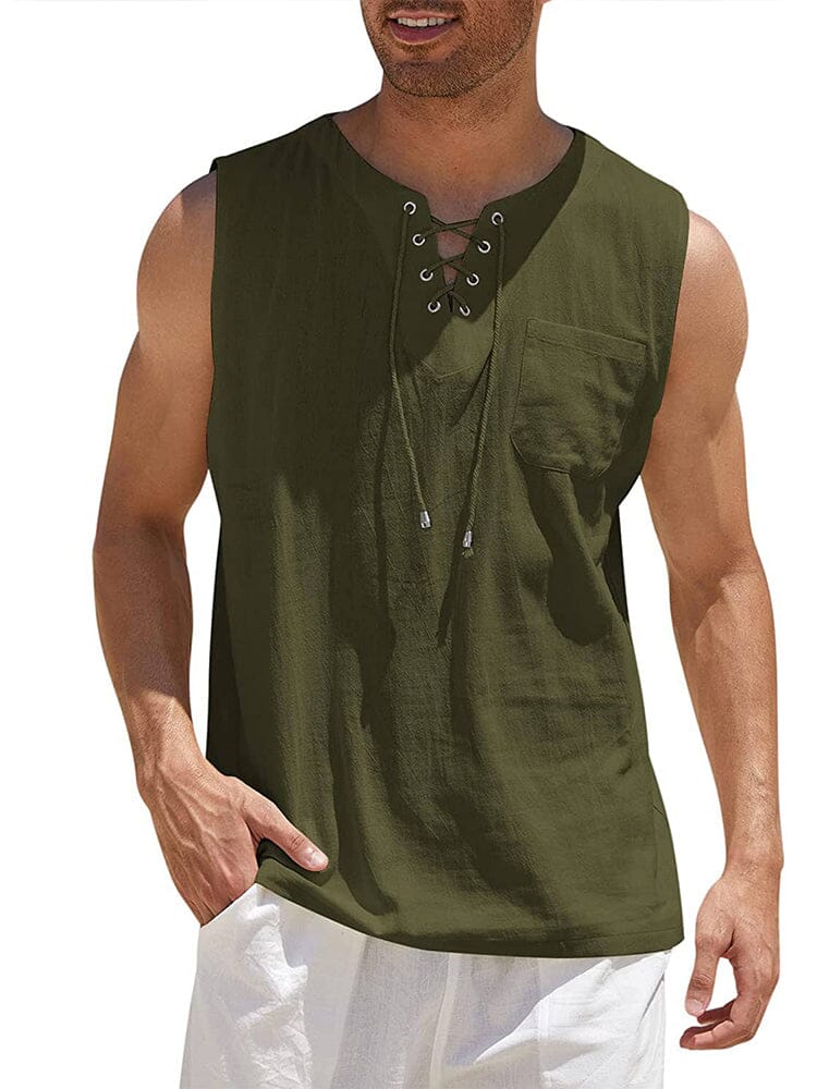 Elias Men's Lace-Up Sleeveless Tank