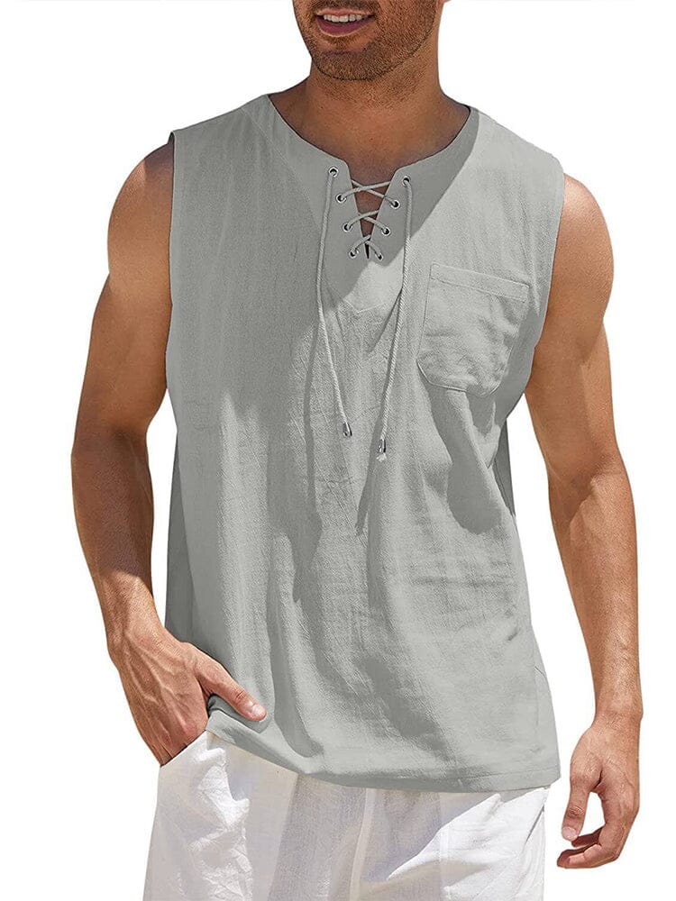 Elias Men's Lace-Up Sleeveless Tank