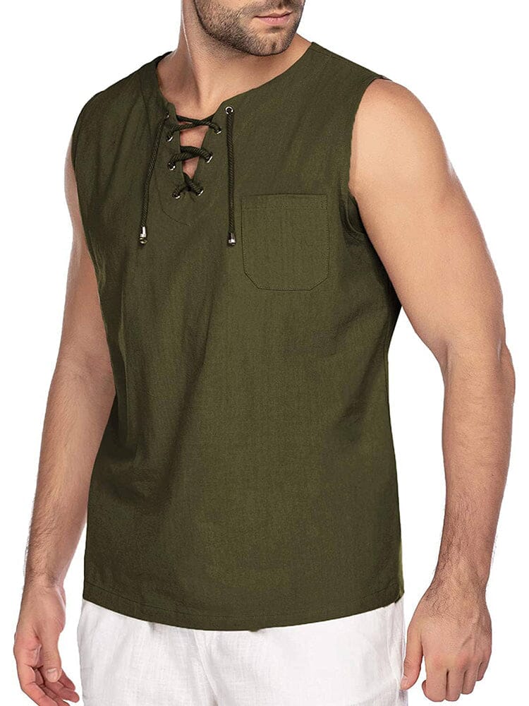 Elias Men's Lace-Up Sleeveless Tank