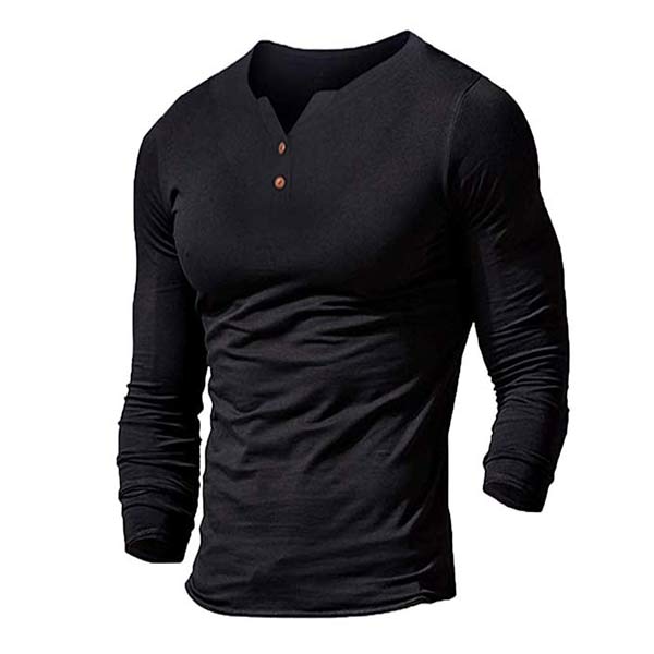 Reid Men's Long Sleeve Henley Shirt