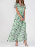 Polly Flutter Sleeve Floral Maxi Dress