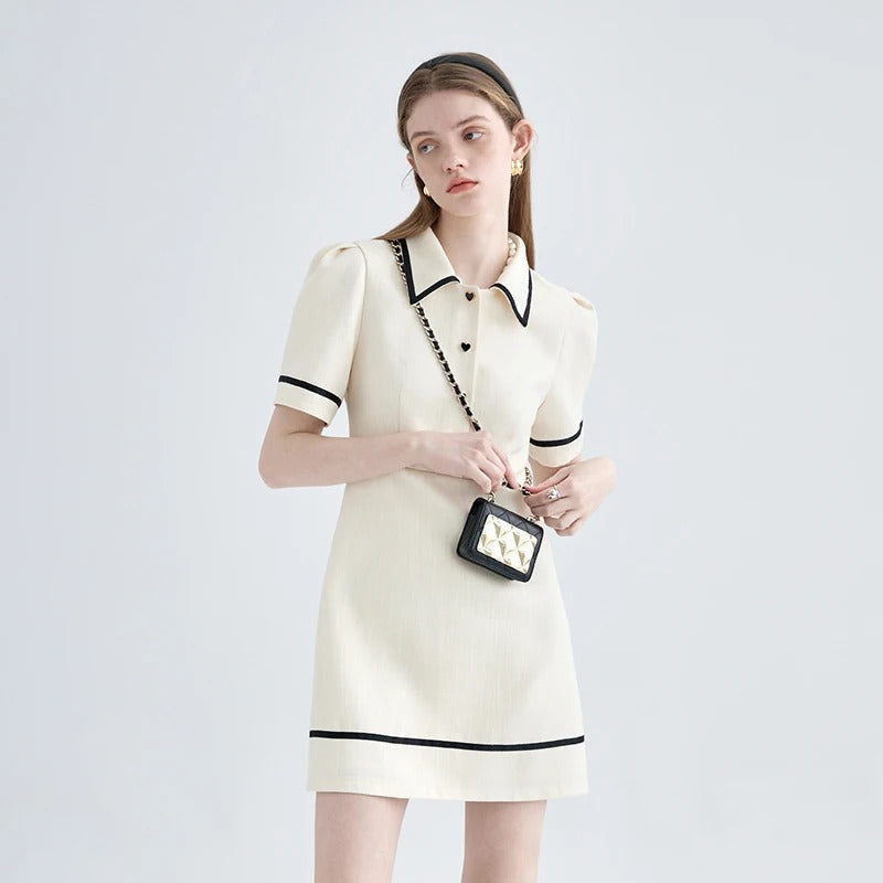 Stevie Contrast Trim Polo Mini Dress