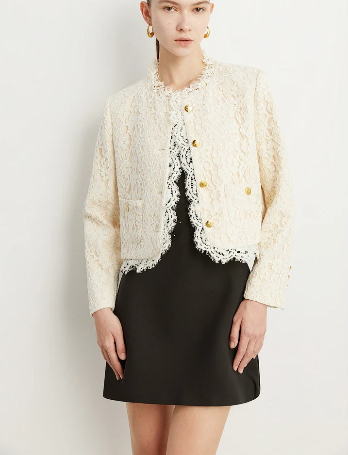 Linley Scalloped Lace Cropped Jacket