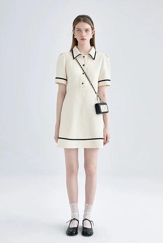 Stevie Contrast Trim Polo Mini Dress