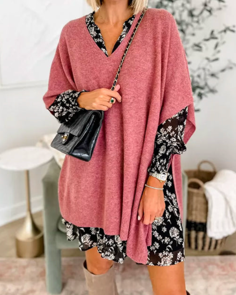 Sierra V-Neck Poncho Sweater