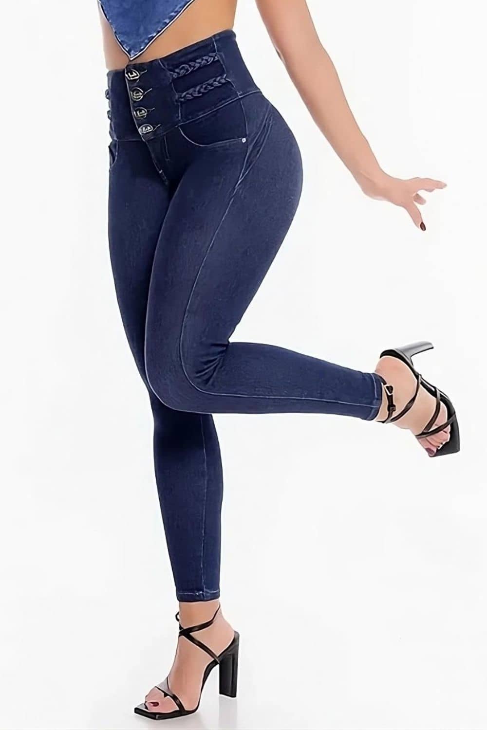 Astrid Tummy Control Braided Button Jeans