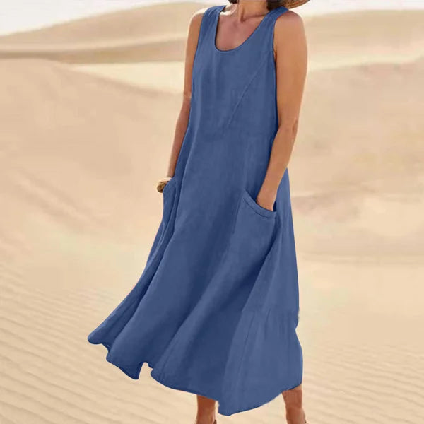 Andrea Sleeveless Pocket Maxi Dress