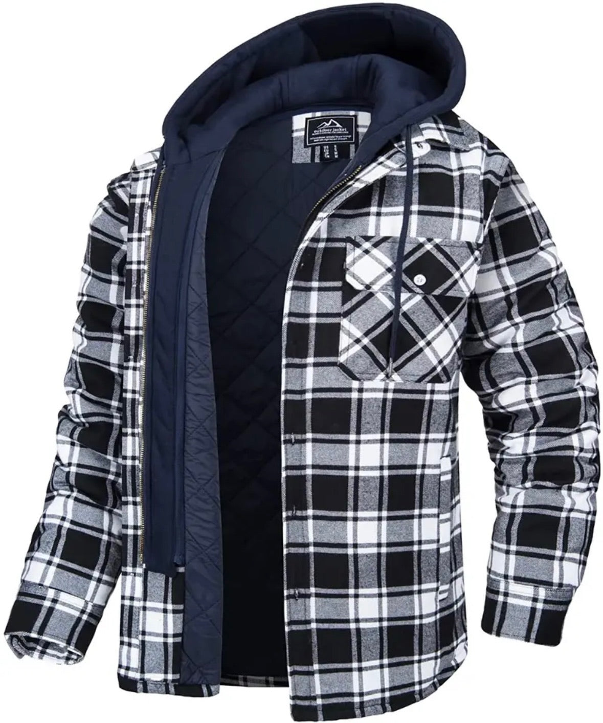 Magnus Quilted Flannel Hoodie Jacket