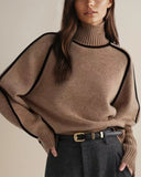 Audrey Contrast Turtleneck Knit Jumper