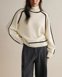 Audrey Contrast Turtleneck Knit Jumper