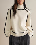 Audrey Contrast Turtleneck Knit Jumper