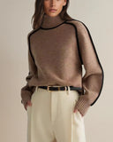 Audrey Contrast Turtleneck Knit Jumper