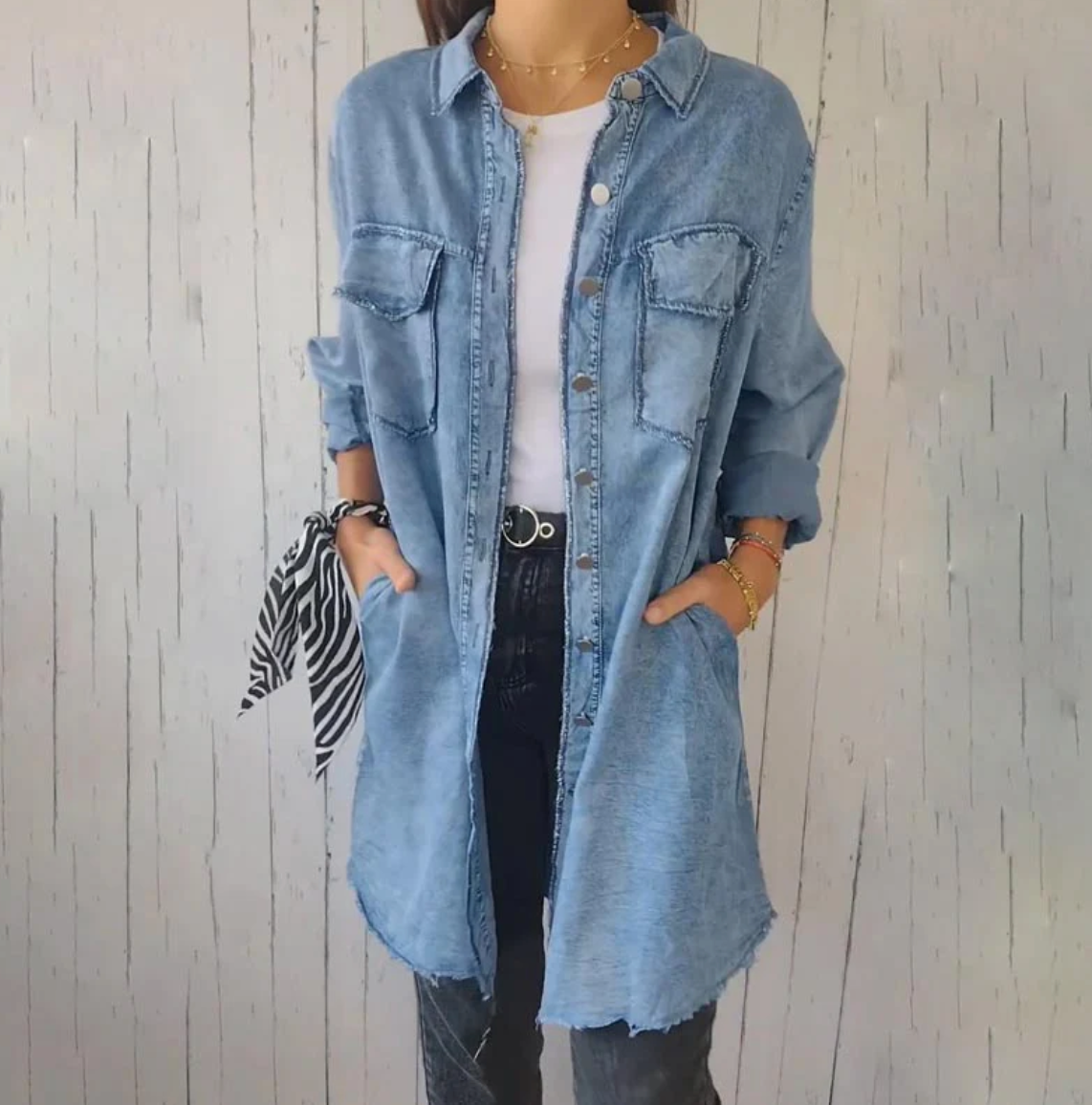 Cosette Longline Denim Shirt