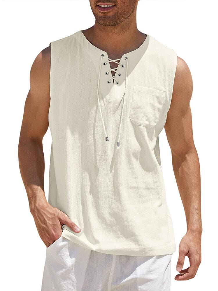 Elias Men's Lace-Up Sleeveless Tank