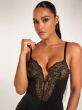 Elysia Sculpting Deep V-Neck Lace Bodysuit - BUY 1 GET 1 FREE