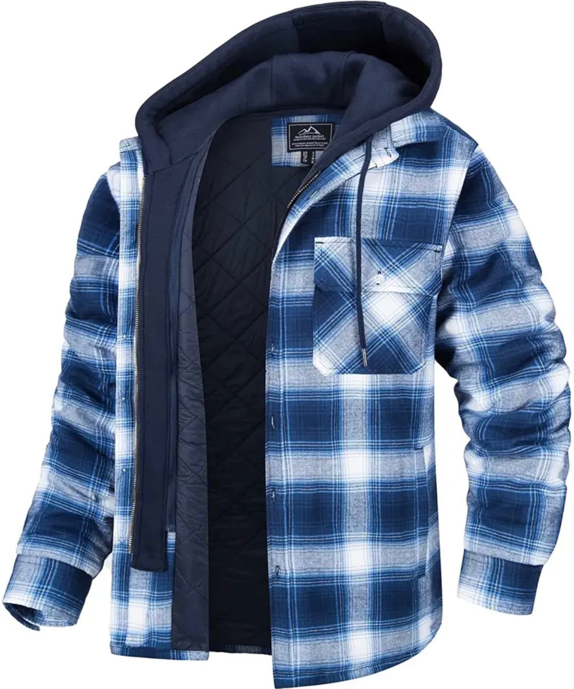 Magnus Quilted Flannel Hoodie Jacket