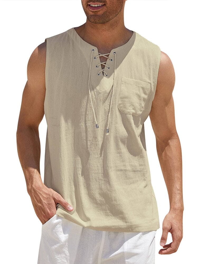 Elias Men's Lace-Up Sleeveless Tank