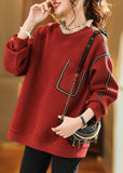 Beverly Frill Collar Contrast Stitch Sweater