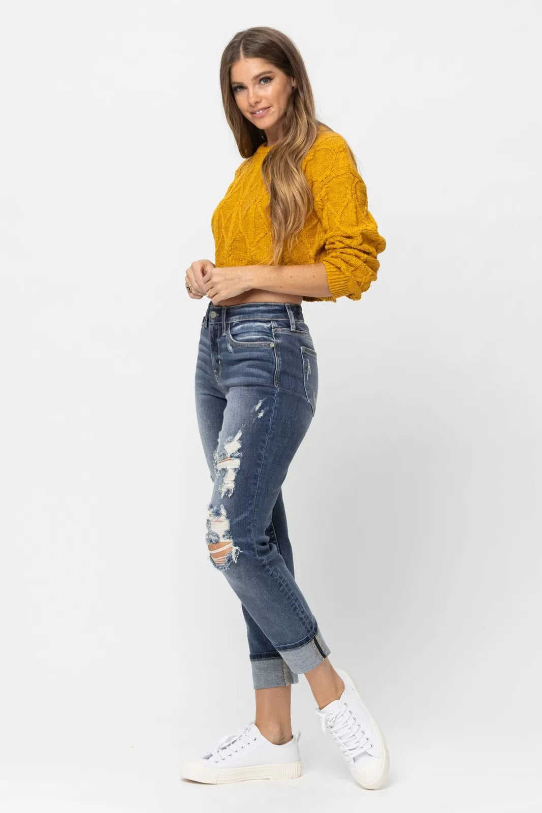 Miracle Sculpting Distressed Boyfriend Jeans