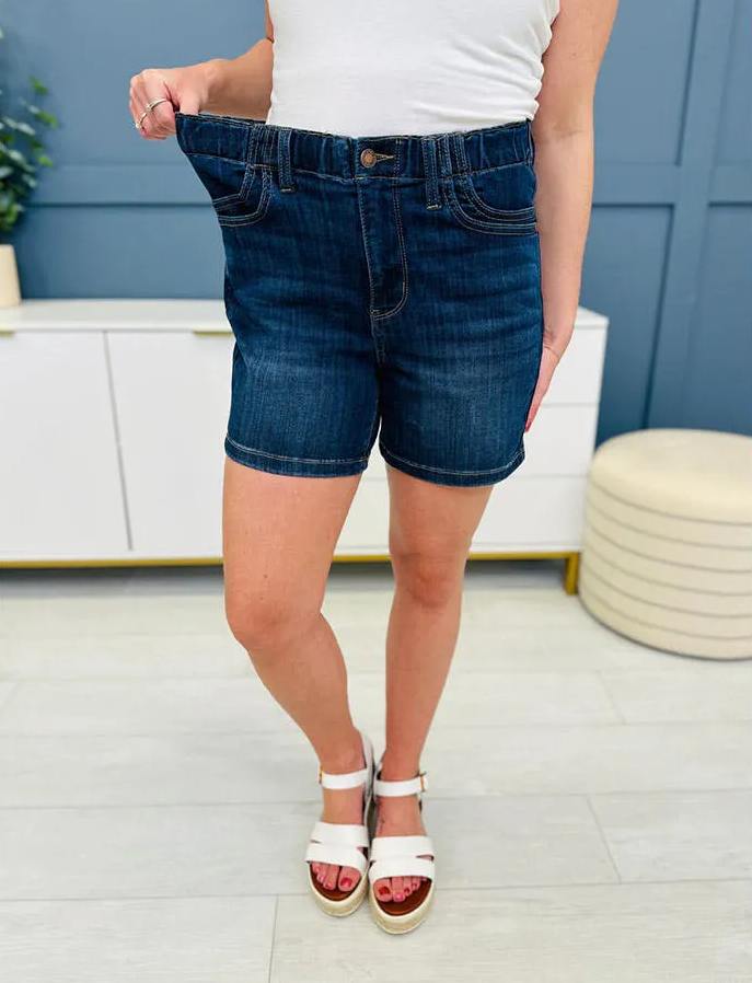 Miracle Sculpting Elasticated Waist Denim Shorts