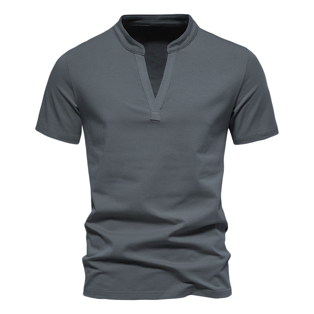 Henry V-Neck Collarless Henley Tee