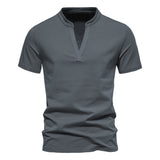 Henry V-Neck Collarless Henley Tee