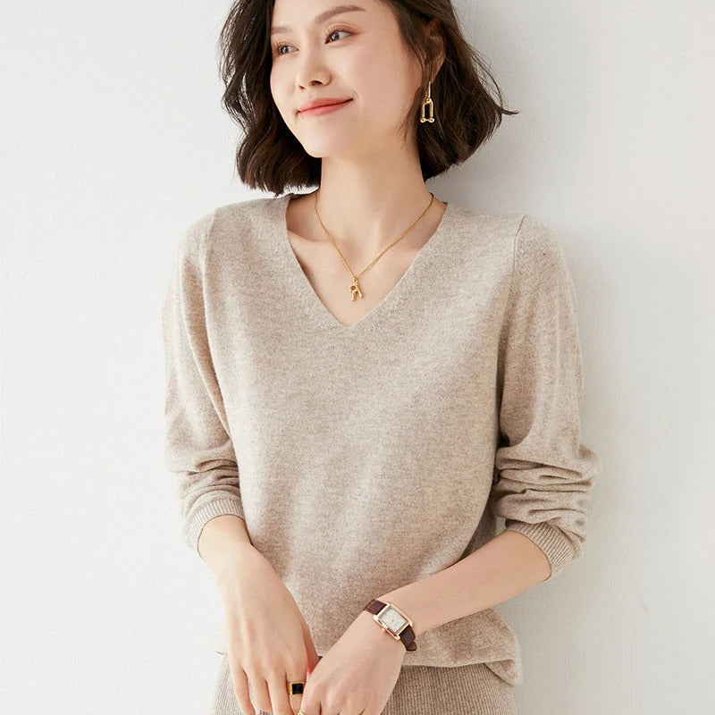 Riley Essential V Neck Pullover Sweater