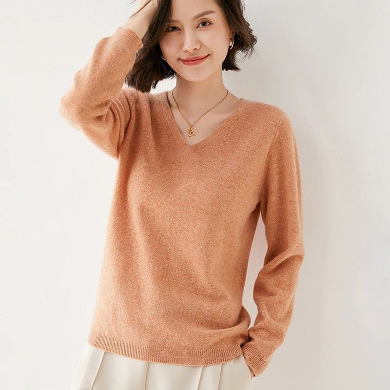 Riley Essential V Neck Pullover Sweater