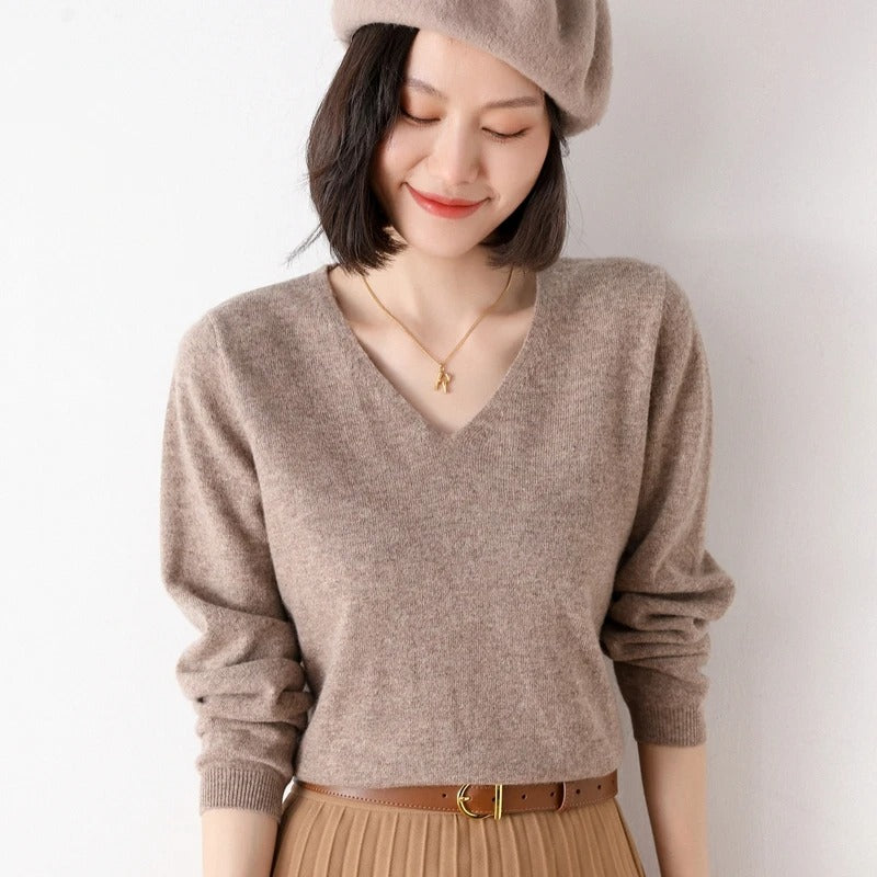 Riley Essential V Neck Pullover Sweater