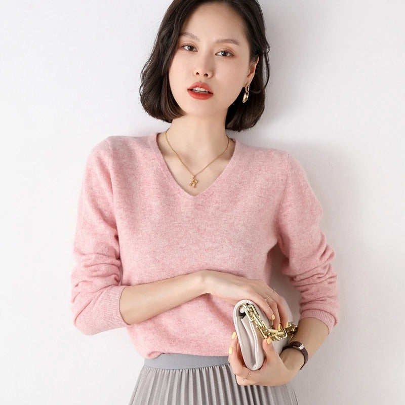 Riley Essential V Neck Pullover Sweater