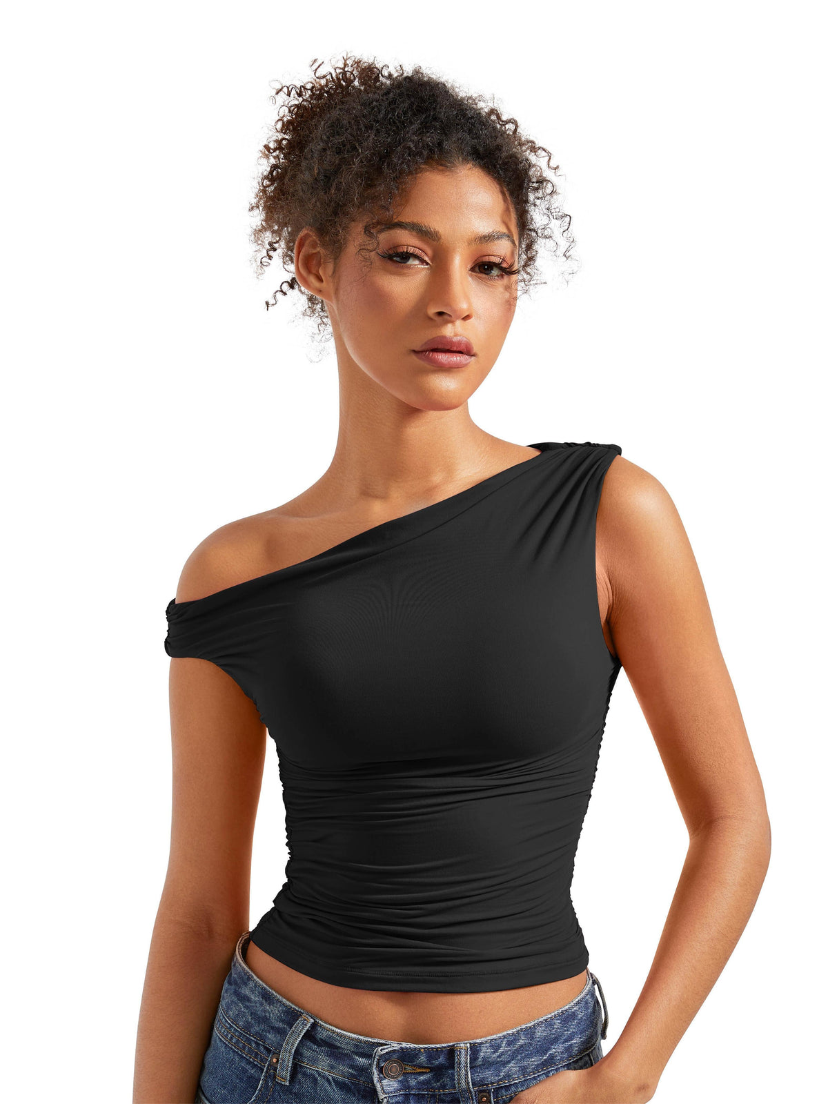 Sylvie Asymmetric One Shoulder Top