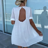 Brittany Open-Back Babydoll Dress