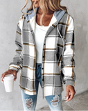 Elara Hooded Zip Check Shirt Jacket