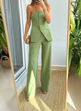 Brynne Strapless Button-Down Jumpsuit