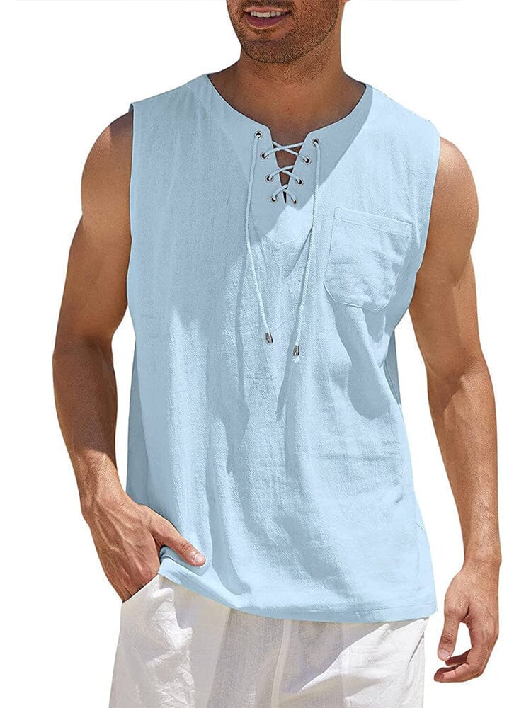 Elias Men's Lace-Up Sleeveless Tank