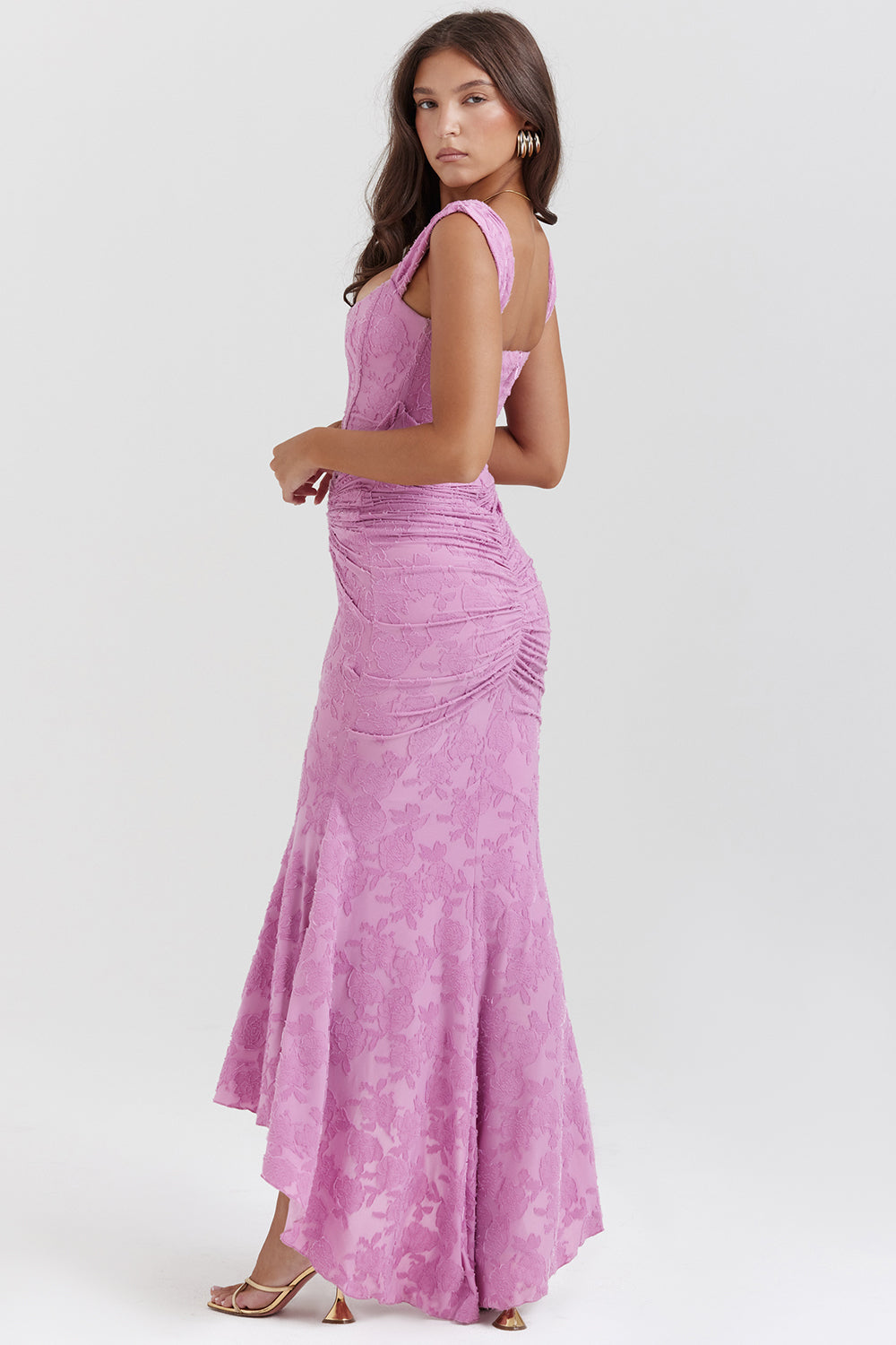 Selma Draped Bodice Floral Maxi Dress