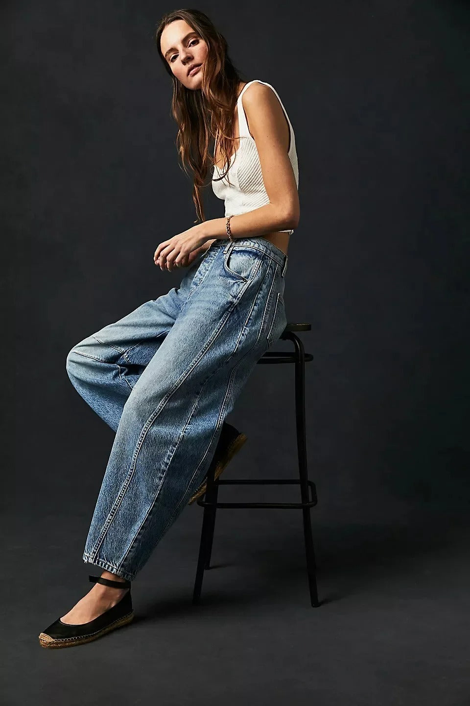 Marley Wide Barrel-Leg Comfort Jeans