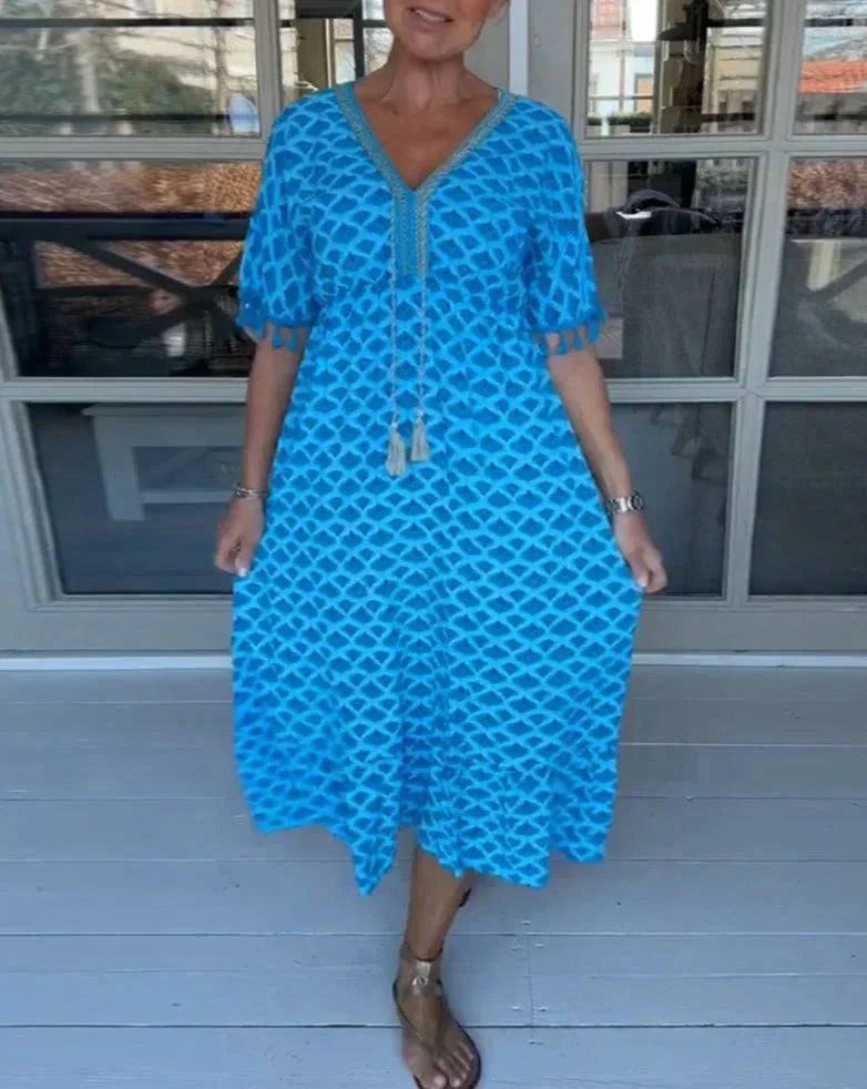 Kristina Boho Tassel Kaftan Dress