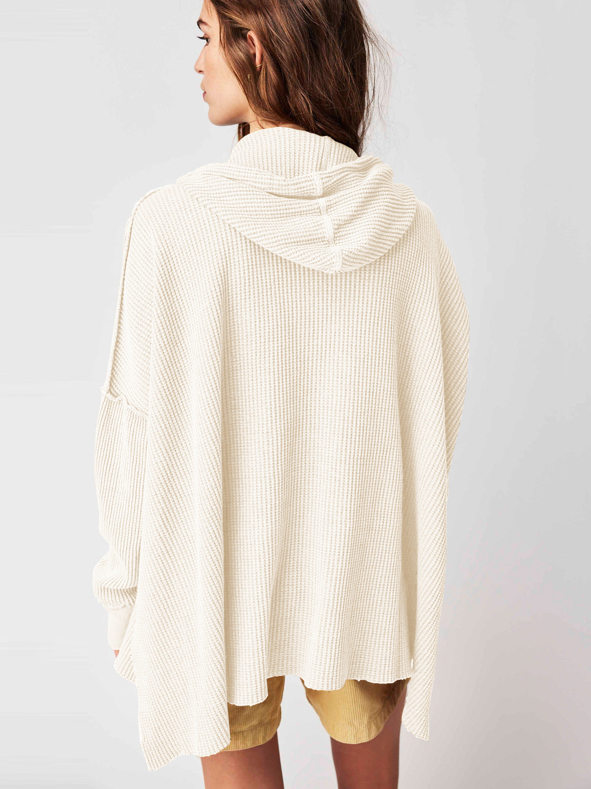 Morgan Oversized Waffle Knit Pullover Hoodie