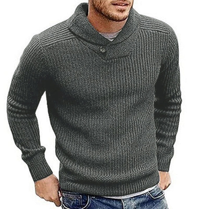 Felix Men's Ribbed Shawl Collar Pullover Sweater