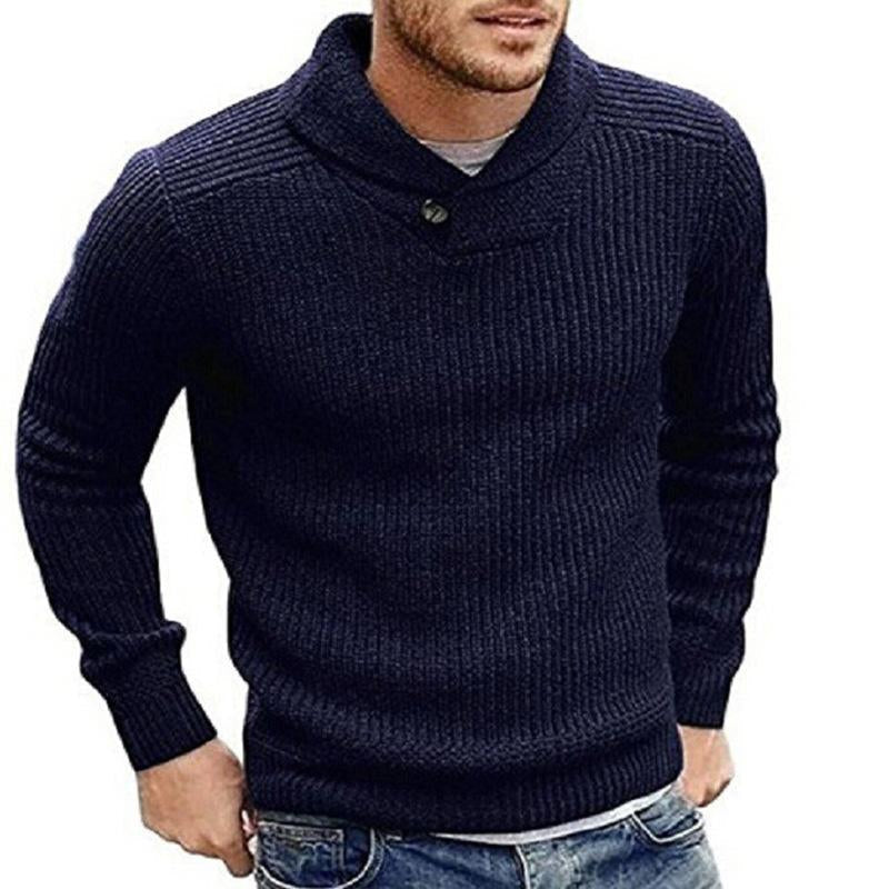 Felix Men's Ribbed Shawl Collar Pullover Sweater