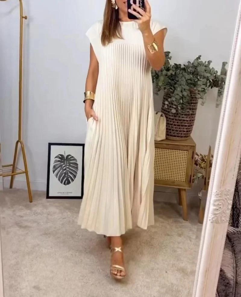 Sienna Pleated Pocket Maxi Dress