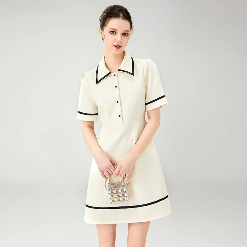 Stevie Contrast Trim Polo Mini Dress