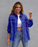 Roxy Distressed Denim Shirt Jacket