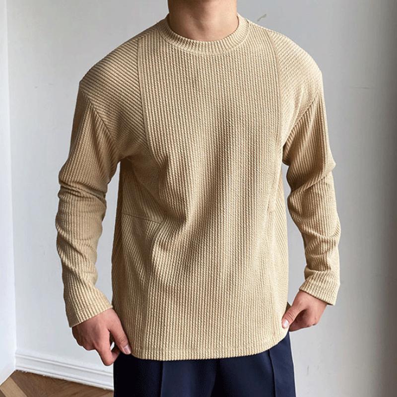 Asher Men's Textured Crew Neck Pullover Shirt