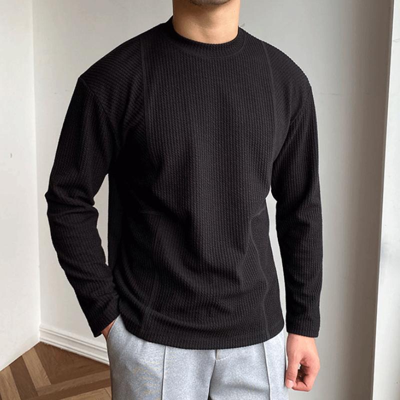 Asher Men's Textured Crew Neck Pullover Shirt