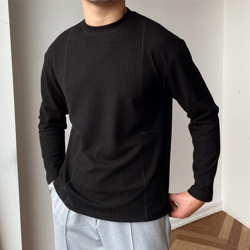 Asher Men's Textured Crew Neck Pullover Shirt