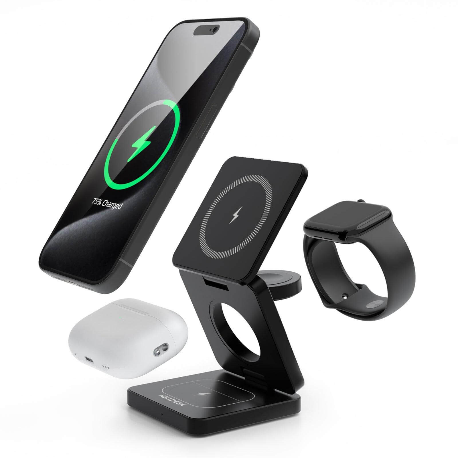 SIMPLEX Portable Folding 3-in-1 Wireless Charger for Apple