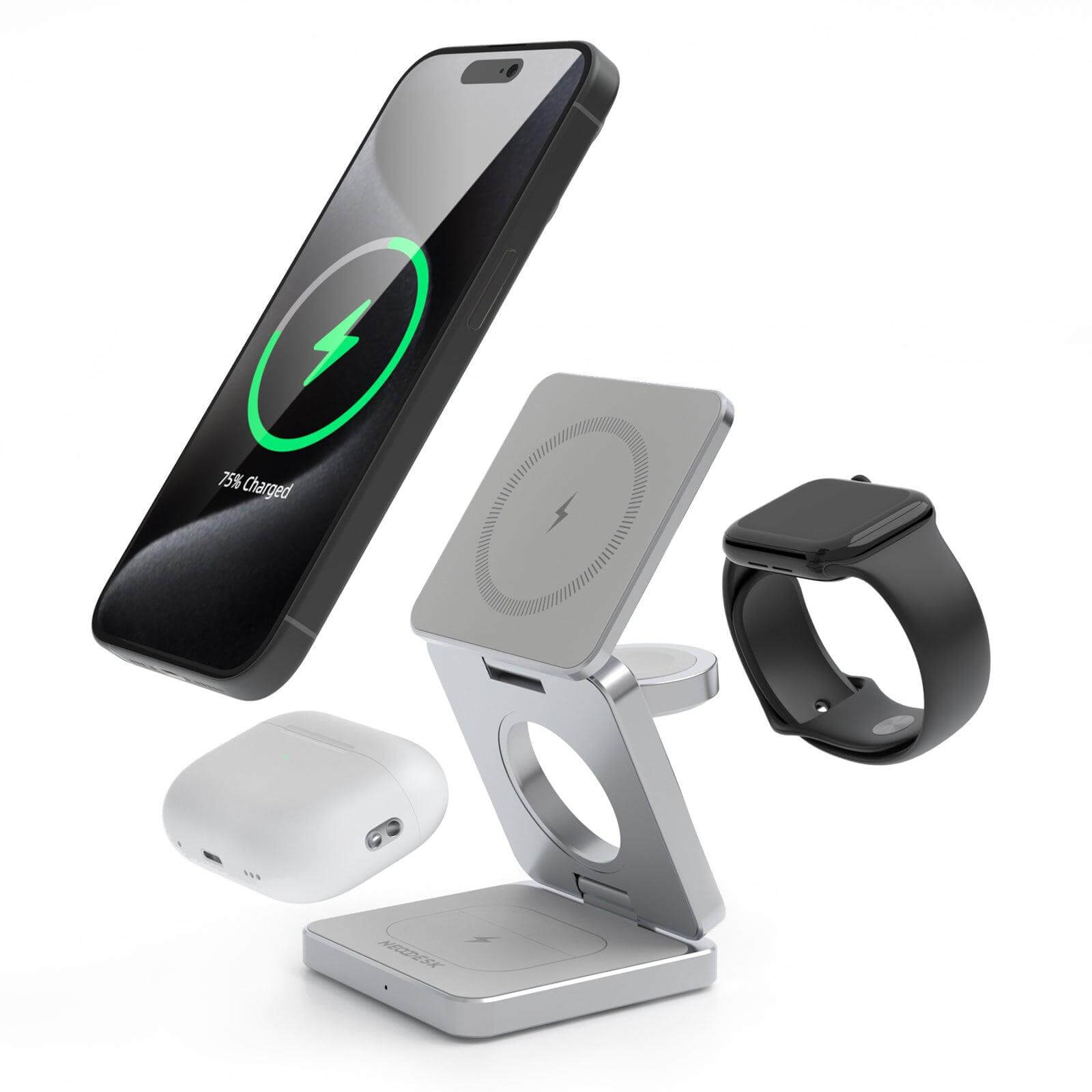 SIMPLEX Portable Folding 3-in-1 Wireless Charger for Apple