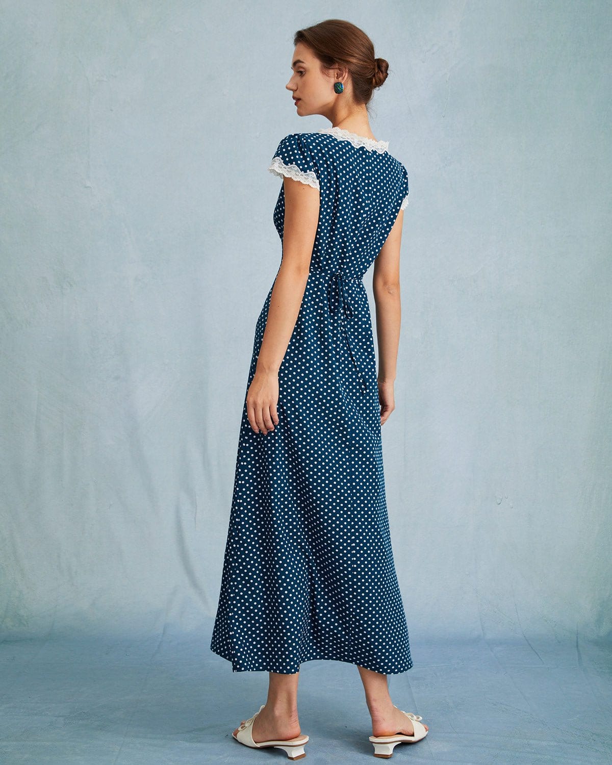 Ellie Lace Polka Dot Maxi Dress